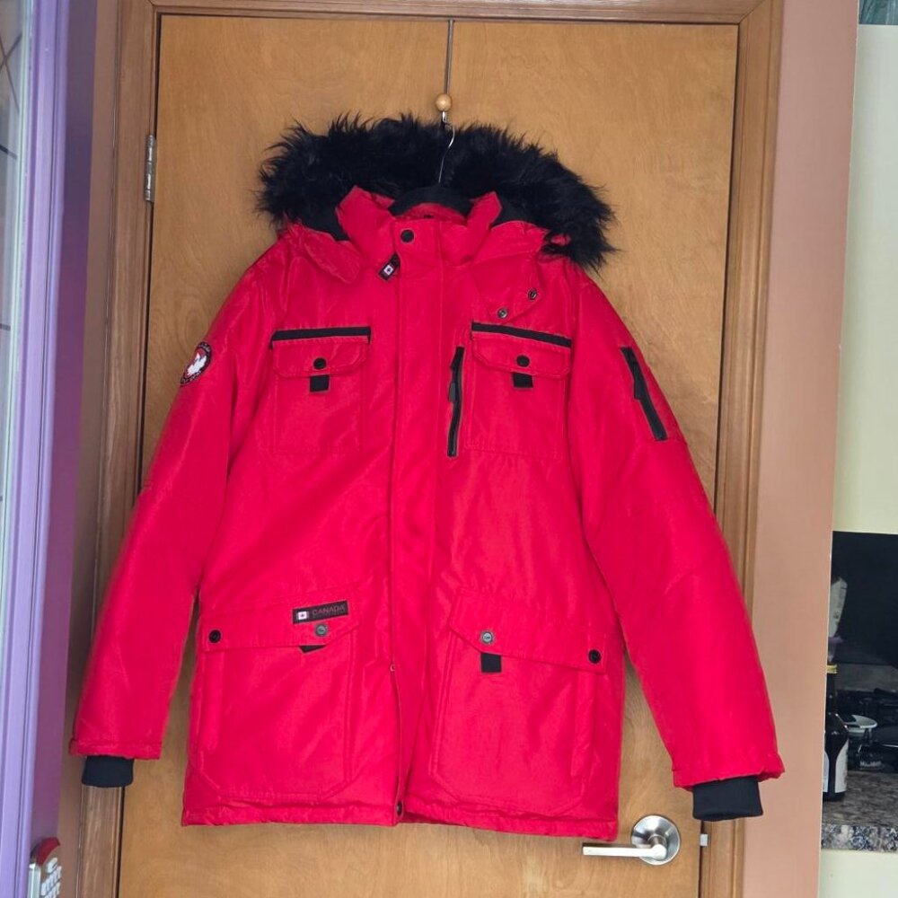 Men’s Red Canada Weather Gear Insulated Parka Jacket